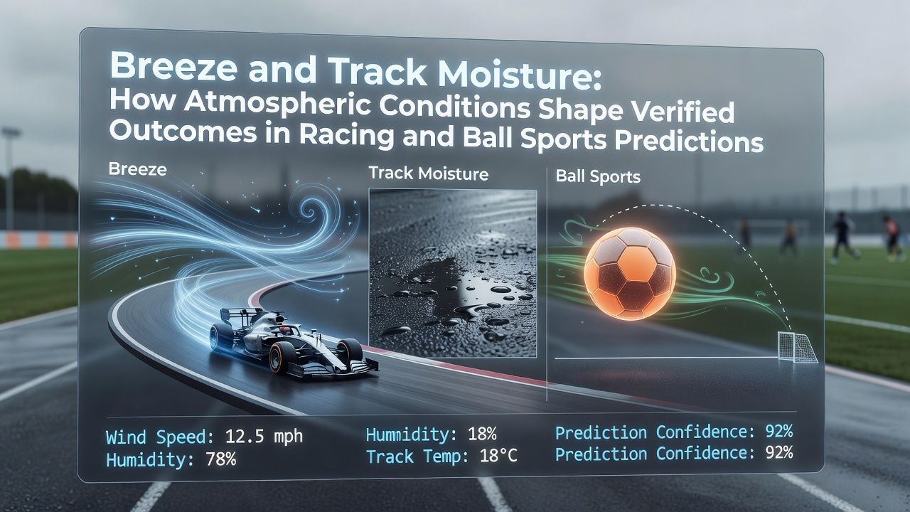 Atmospheric conditions affecting horse racing tracks and ball sports fields during verified prediction periods