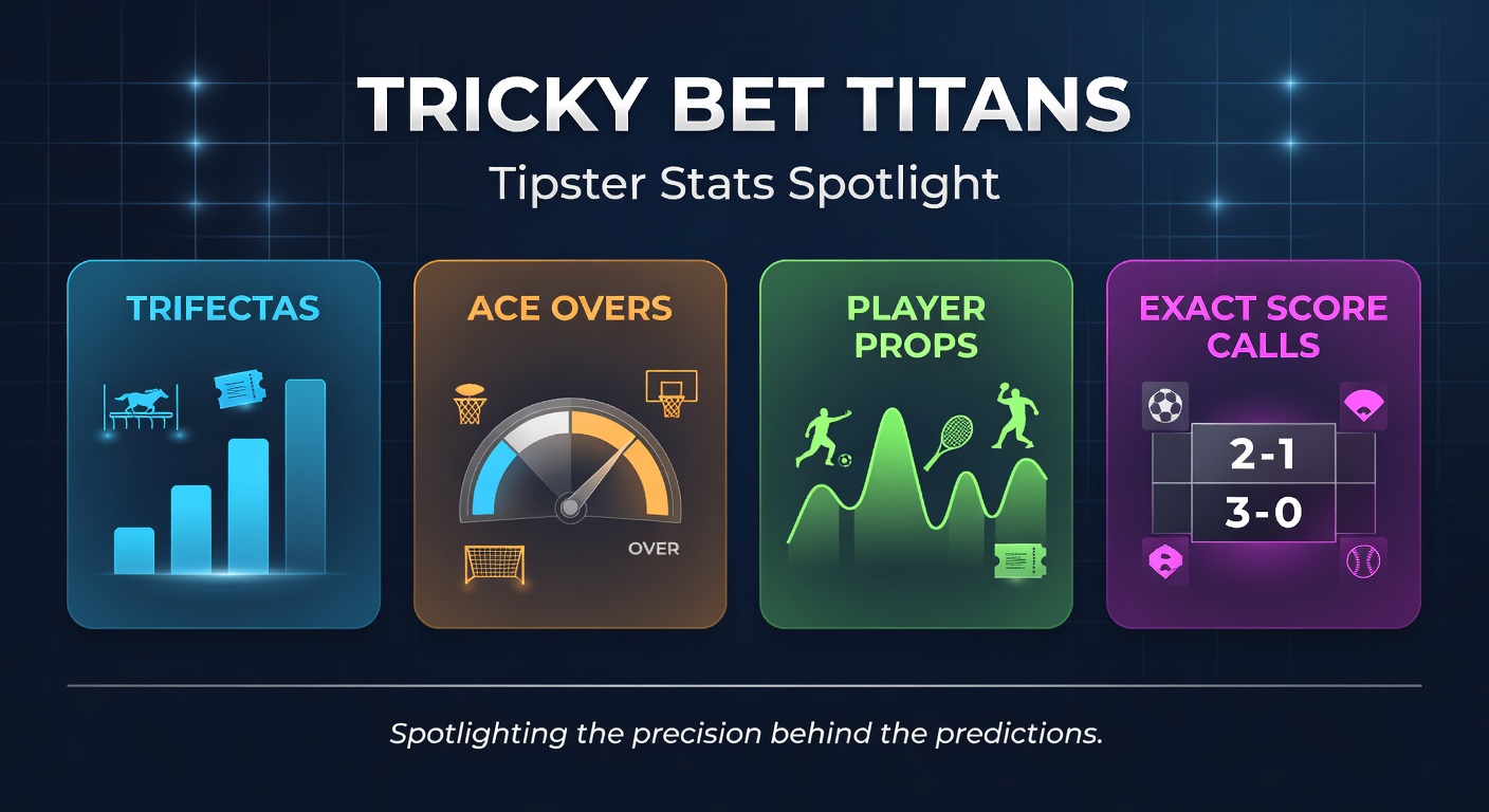 Tipster dashboard highlighting successful trifecta picks alongside tennis ace over bets and player prop charts